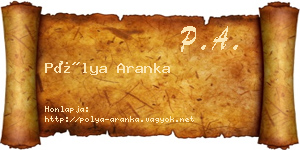 Pólya Aranka névjegykártya