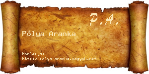 Pólya Aranka névjegykártya